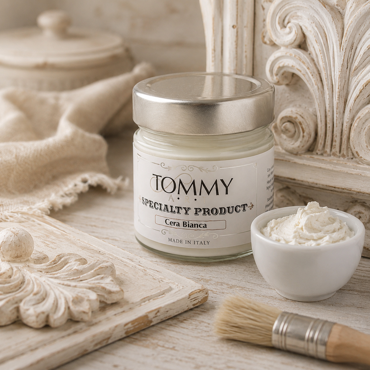Barattolo di cera bianca Tommy Art