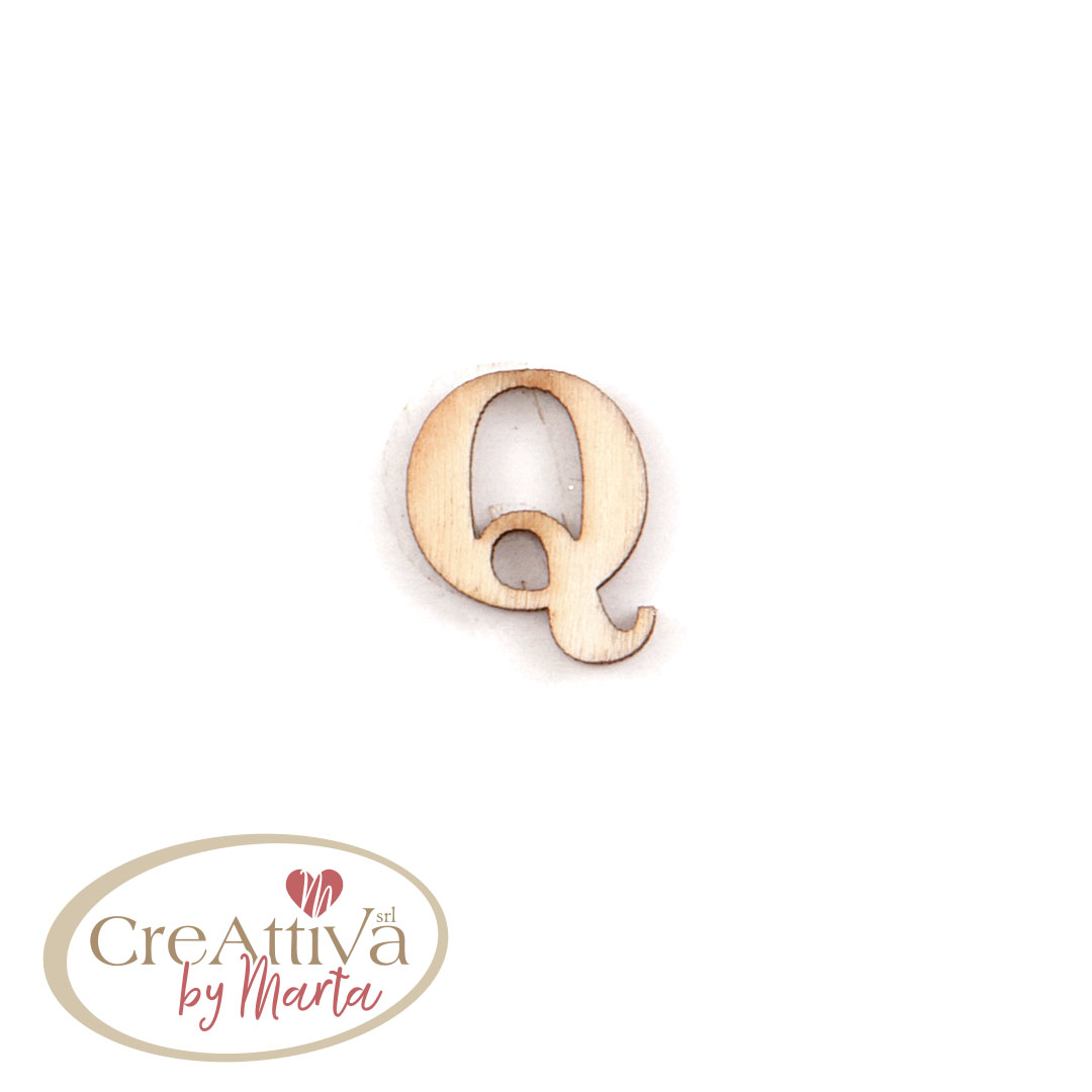 UN FOGLIO DA 16 LETTERE "Q" IN LEGNO ADESIVE 1,5CM - 78LALF0Q00