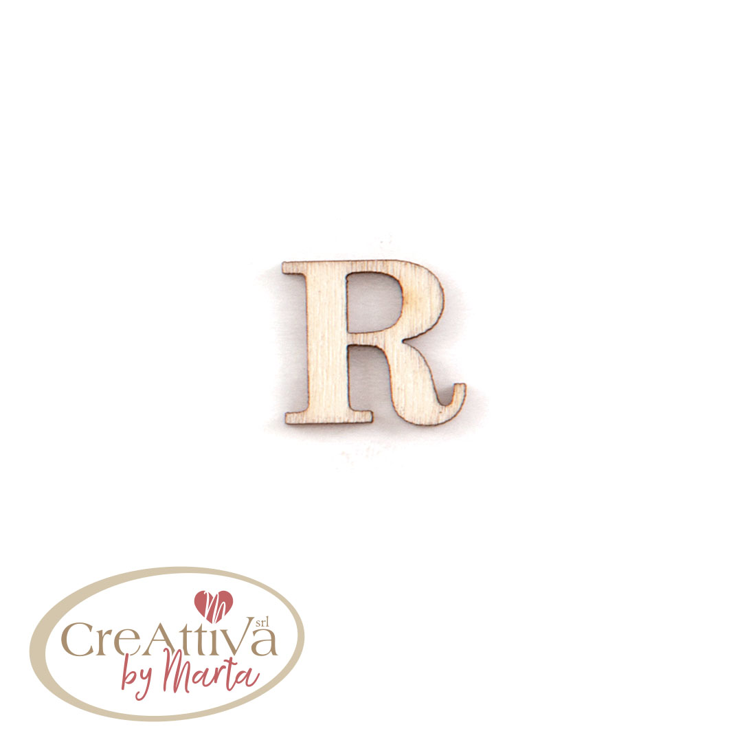 UN FOGLIO DA 16 LETTERE "R" IN LEGNO ADESIVE 1,5CM - 78LALF0R00
