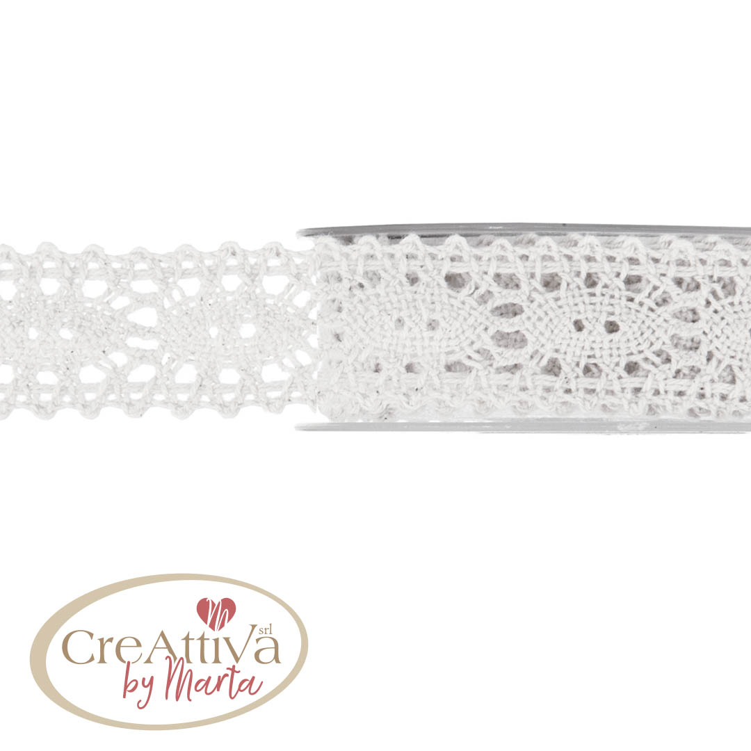 NASTRO DI COTONE PIZZO MERLETTO H 2,5CM