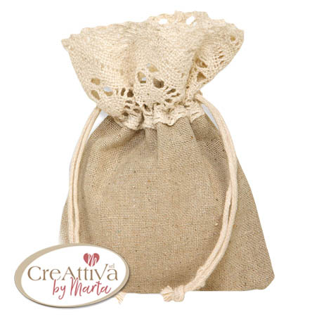 SACCHETTO NATURALE CON PIZZO 10XH14 CM - 78SAC01600