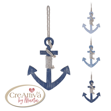 ANCORA LEGNO ANTICATO 15CM COL. ASSORTITI - 93DEC09200