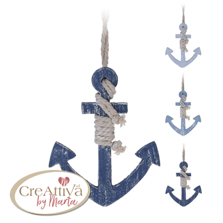 ANCORA LEGNO ANTICATO CM 20 COL. ASSORTITI - 93DEC09300