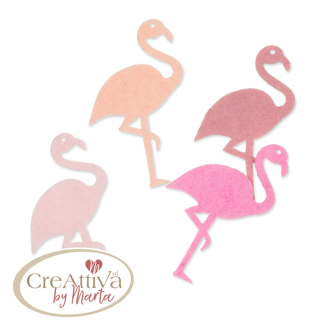 FENICOTTERI MISTI DA 5,3 X 8,5CM (16PZ) - 97DEC02900