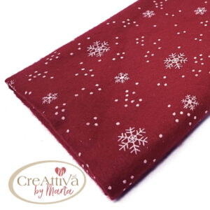 PANNOLENCI MORBIDOSO 1MM FLOCCATO FIOCCHI DI NEVE/GLITTER 50X50CM - CRDECO52 - Bordeaux - 014
