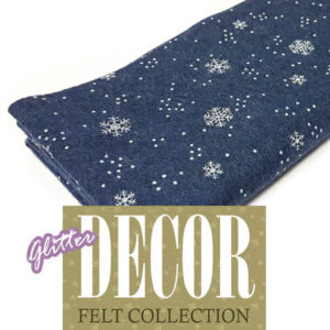 PANNOLENCI MORBIDOSO 1MM FLOCCATO FIOCCHI DI NEVE/GLITTER 50X50CM - CRDECO52 - Blue Caraibi - BCA