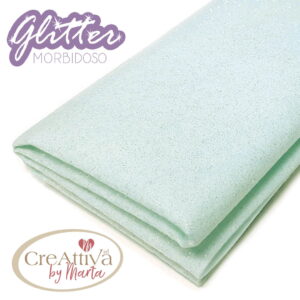 PANNOLENCI MORBIDOSO 1MM GLITTERATO ARGENTO 50X45MM - CRGLIT01 - Baby Verde Glitter - GBV