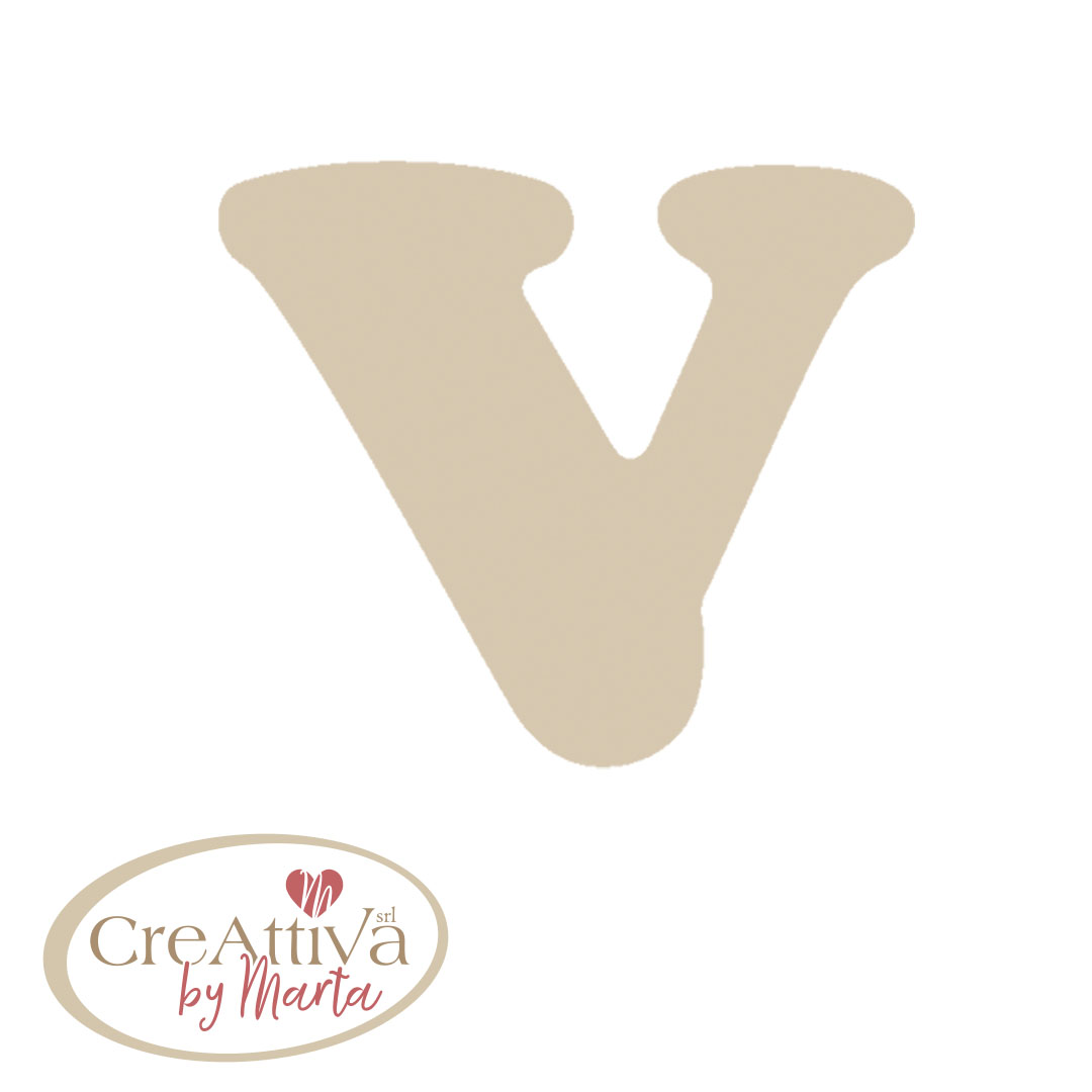 LETTERA "V" LEGNO H.11,5CM