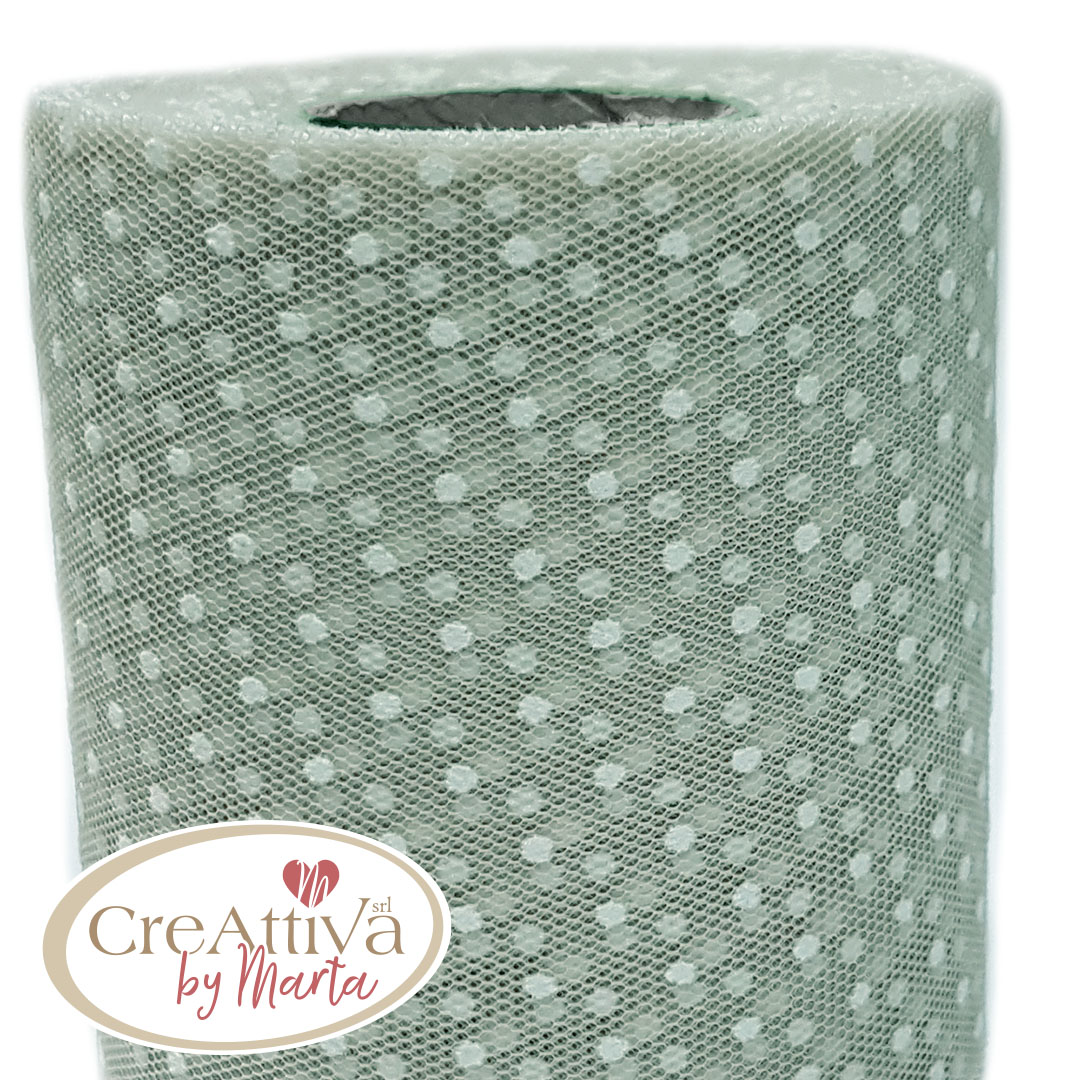 1 METRO NASTRO DI TULLE ALTA QUALITA' FLOCCATO A POISE ALTO 10 CM - CRNSTU0100