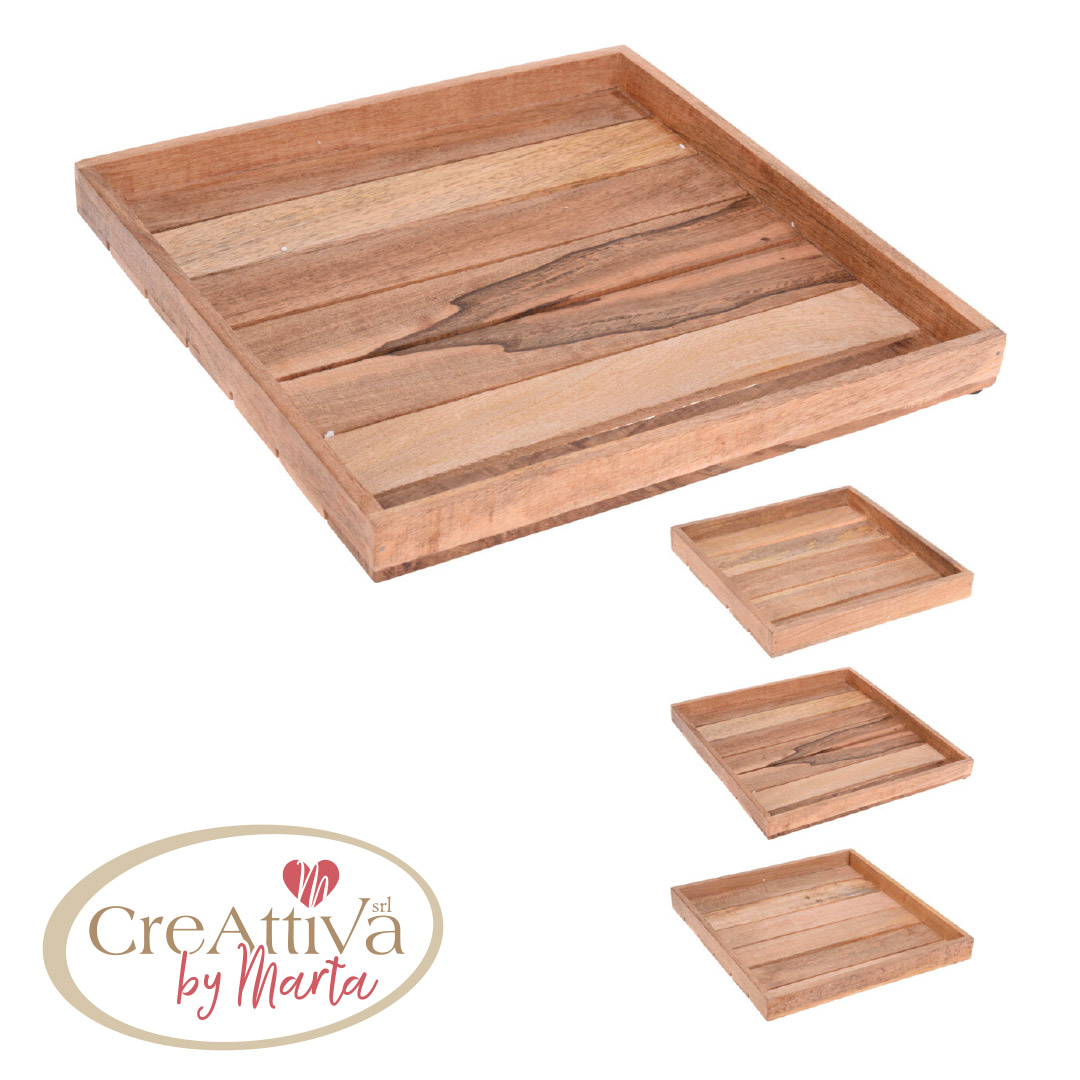 SET 3 VASSOI IN LEGNO 40/35/30CM - 93DEC26000