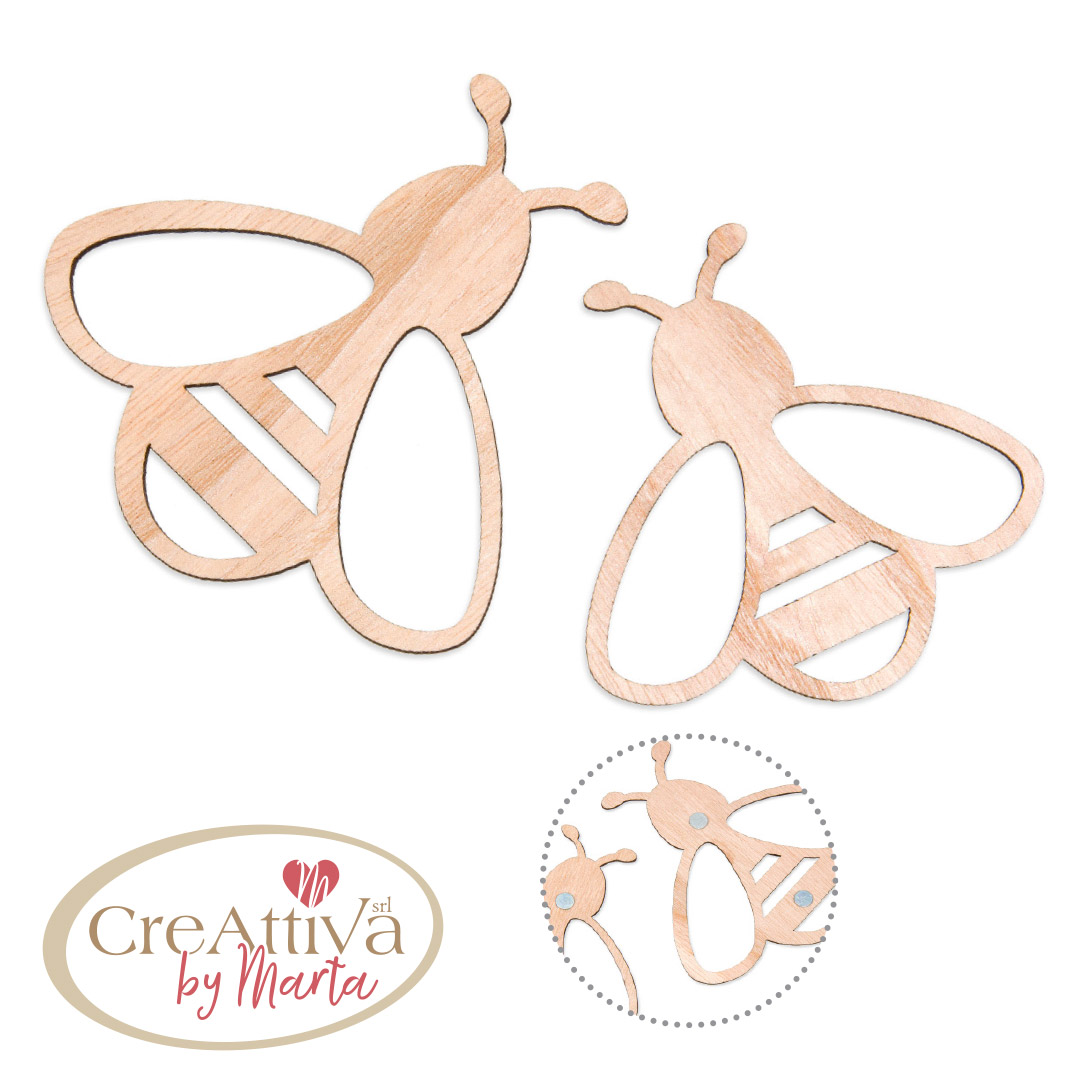 SET DUE API IN LEGNO CON CALAMITA 10/12CM - 97DEC10600