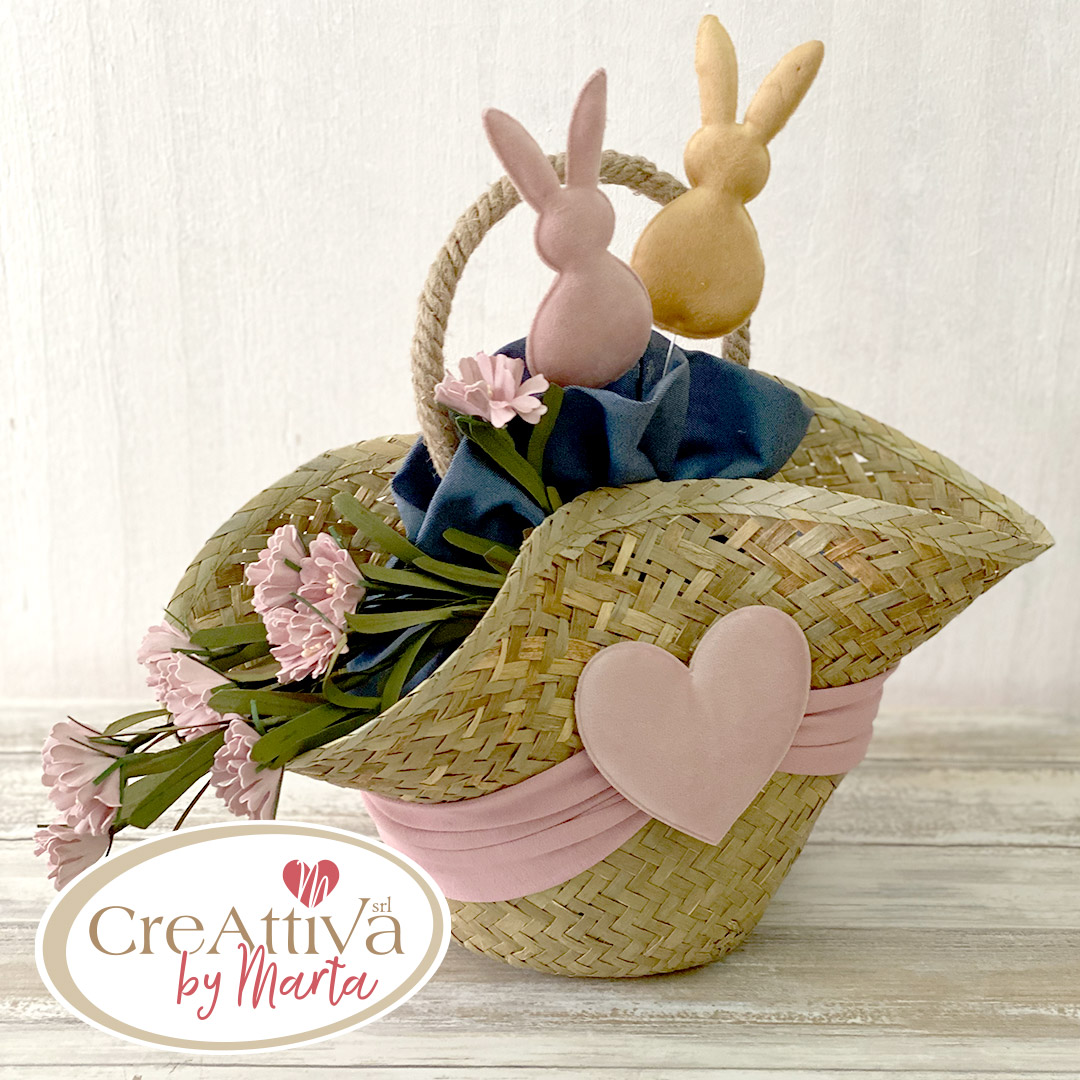 KIT BORSA CAPPELLO IN PAGLIA FERMAPORTA IN JERSEY - CRKIT24500 - immagine 2