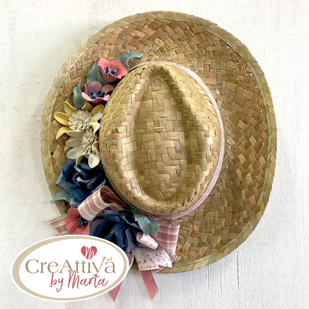 KIT CAPPELLO CON FIORI IN JERSEY DOUBLE FACE E JEANS - CRKIT28700 - immagine 2