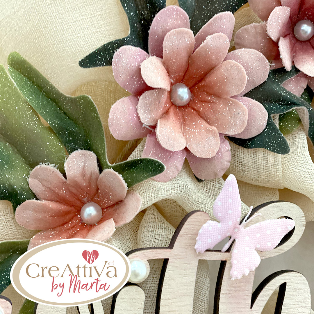 PANNOLENCI MORBIDOSO STAMPATO DECO GLITTER FIORI DELPHINIUM- CRDGL00100 - immagine 4