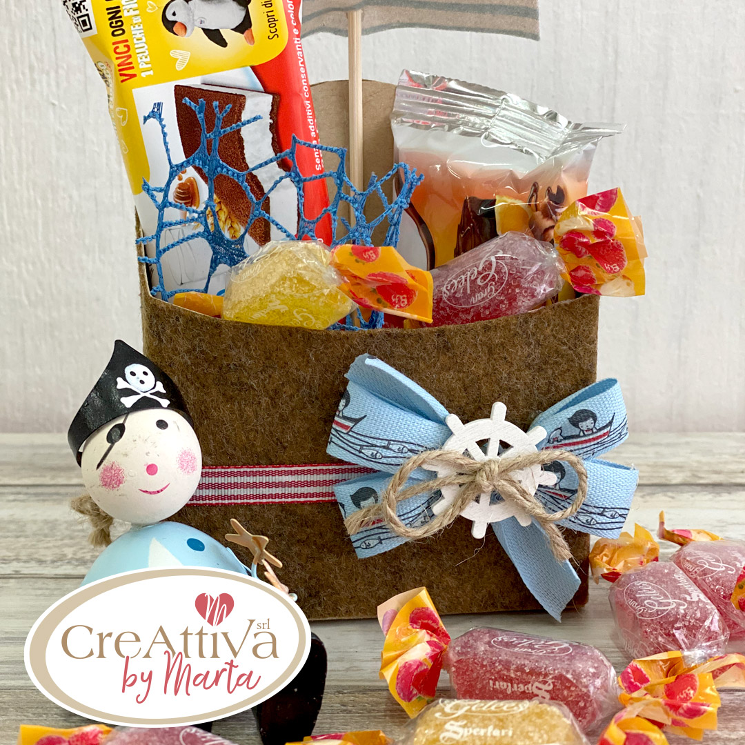 KIT 4 PIRATA PARTY IN CARTONCINO E PANNOLENCI MORBIDOSO - CRKIT29400 - immagine 3