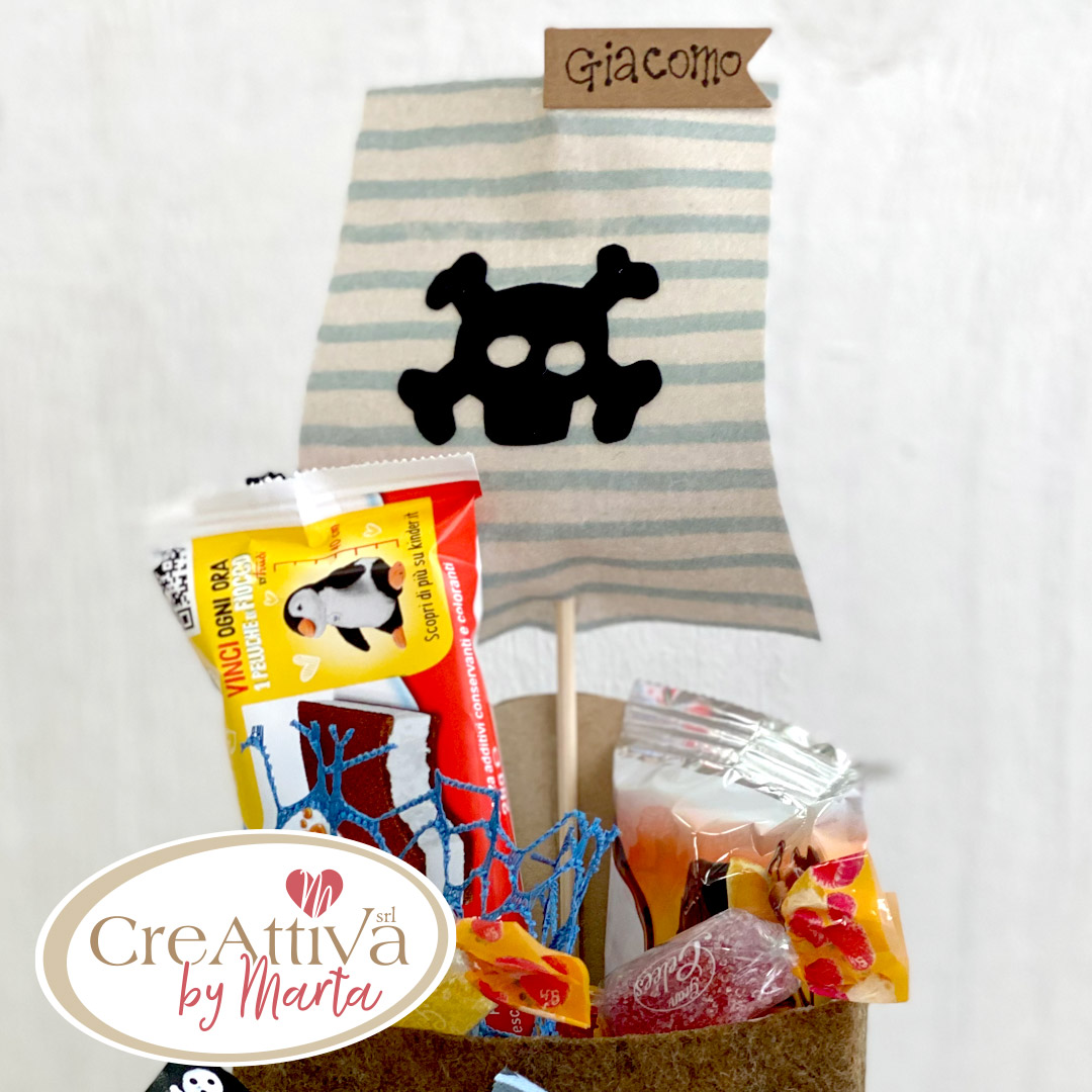 KIT 4 PIRATA PARTY IN CARTONCINO E PANNOLENCI MORBIDOSO - CRKIT29400 - immagine 4