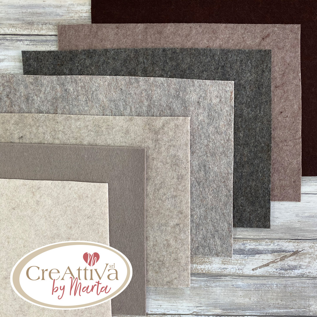 I FELTROTTI NUANCE MARRONI 7 COLORI 35X26CM CIRCA - CRFELT0100
