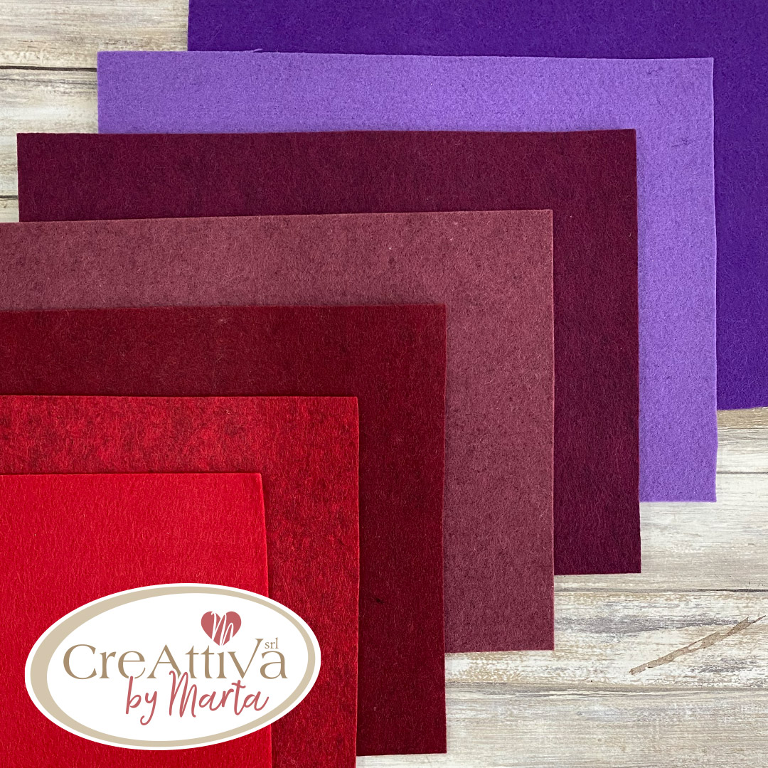 I FELTROTTI NUANCE ROSSO  7 COLORI 35X26CM CIRCA - CRFELT0400