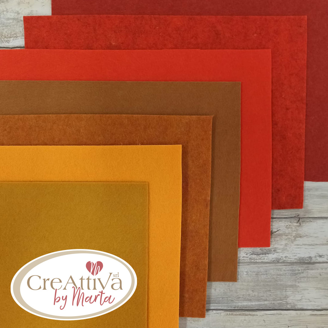 I FELTROTTI NUANCE ARANCIO 7 COLORI 35X26CM CIRCA - CRFELT0600
