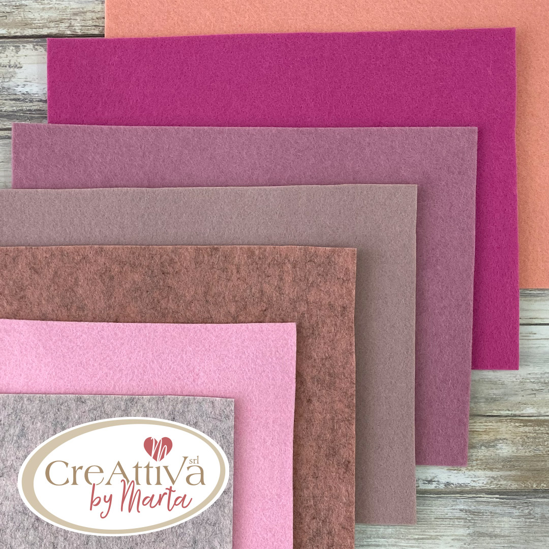 I FELTROTTI NUANCE ROSA 7 COLORI 35X26CM CIRCA - CRFELT0700