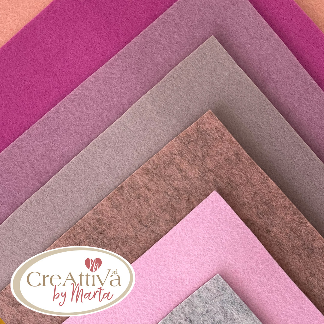 I FELTROTTI NUANCE ROSA 7 COLORI 35X26CM CIRCA - CRFELT0700 - immagine 2