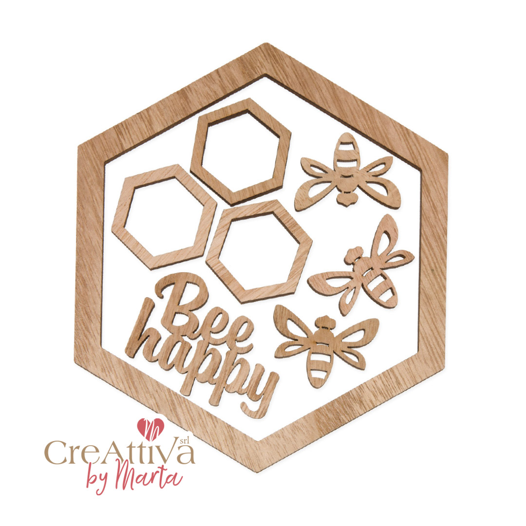 SET BEE HAPPY IN LEGNO 18CM - 97DEC13800