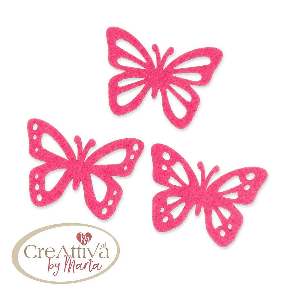 SET 6 FARFALLE IN FELTRO 5CM - 97DEC04600