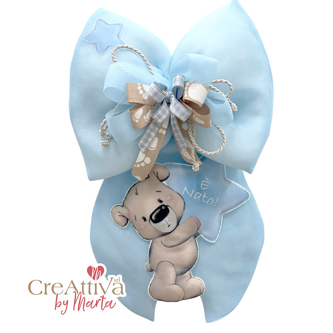 KIT FIOCCO NASCITA IN GARZA E PANNOLENCI STAMPATO 3D ORSACCHIOTTI - CRKIT37600 - immagine 2