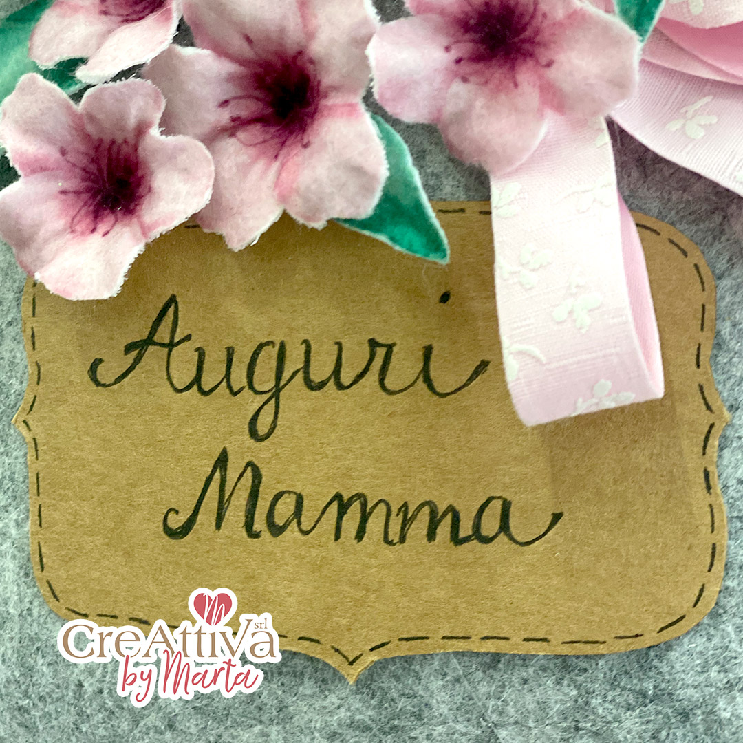 KIT ANNAFFIATOIO FIORI DI PESCO IN FELTRO 3MM E PANNOLENCI STAMPATO DECO - CRKIT40500 - immagine 4