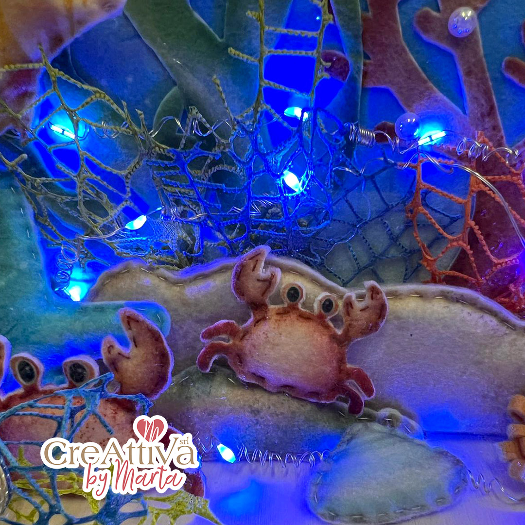 KIT SHADOW BOX ACQUARIO TROPICALE LUMINOSO IN PANNOLENCI MORBIDOSO DECO - CRKIT40900 - immagine 6