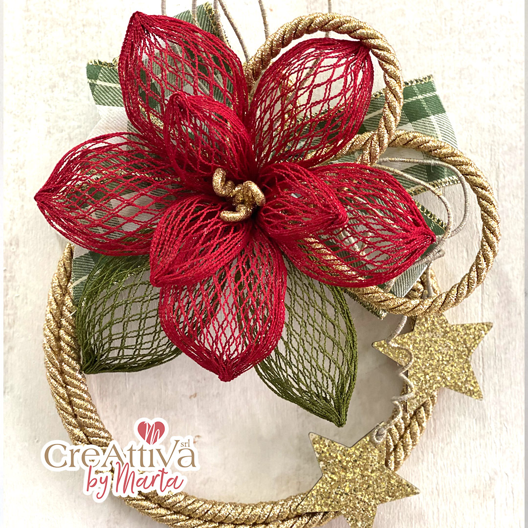 KIT GHIRLANDA STELLA DI NATALE IN NASTRO RETE - CRKIT422 - immagine 2