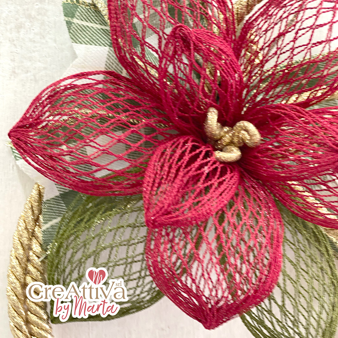 KIT GHIRLANDA STELLA DI NATALE IN NASTRO RETE - CRKIT422 - immagine 3