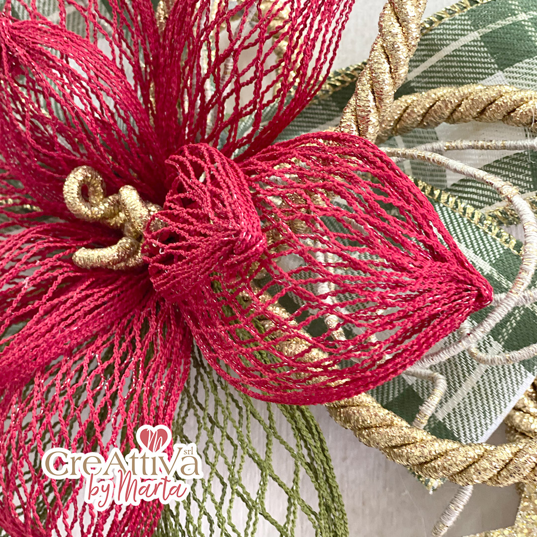 KIT GHIRLANDA STELLA DI NATALE IN NASTRO RETE - CRKIT422 - immagine 4