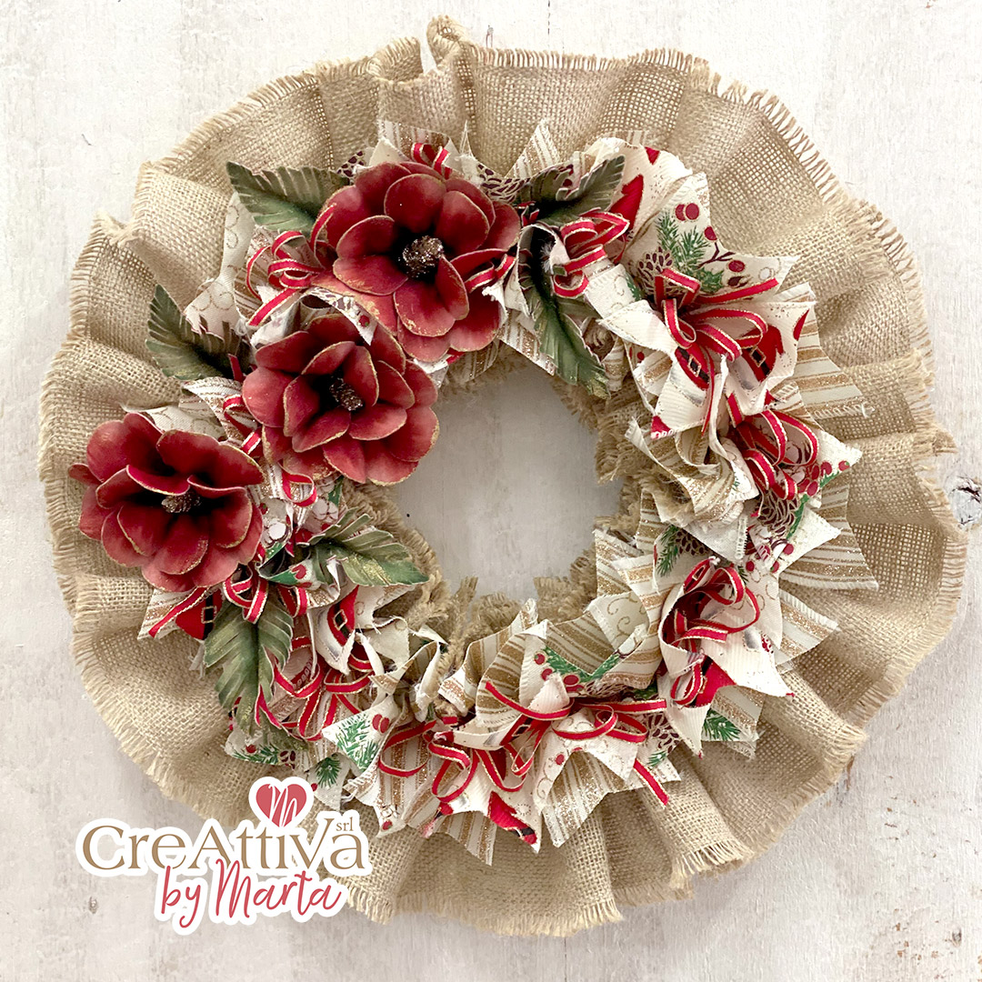 KIT GHIRLANDA FRU FRU CON PANNOLENCI MORBIDOSO STAMPATO DECO ROSEAMORE - CRKIT445 - immagine 2