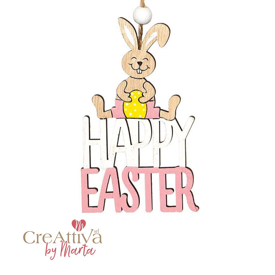 SCRITTA HAPPY EASTER CONIGLIO 6XH.10CM - 78DEC213