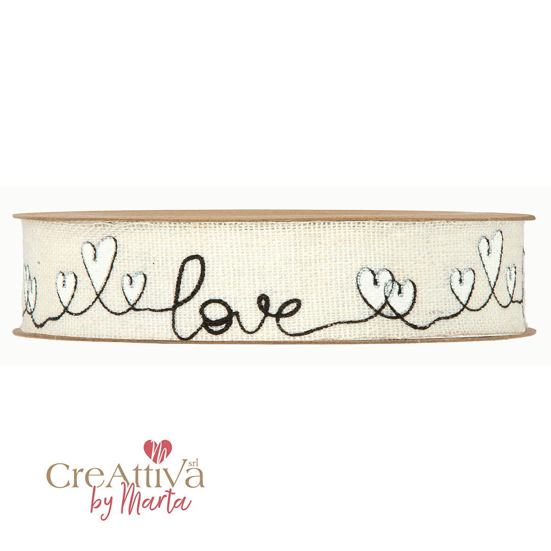 1 METRO NASTRO SCRITTA LOVE H.2,5CM - 78NAS349