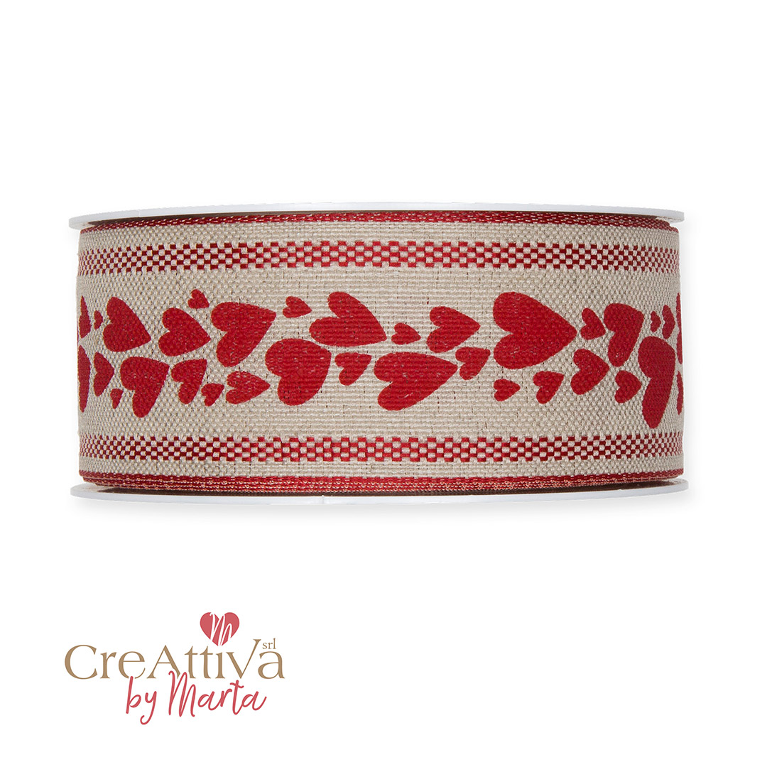 1 METRO NASTRO LINO CUORI H.4CM - 97NAS112