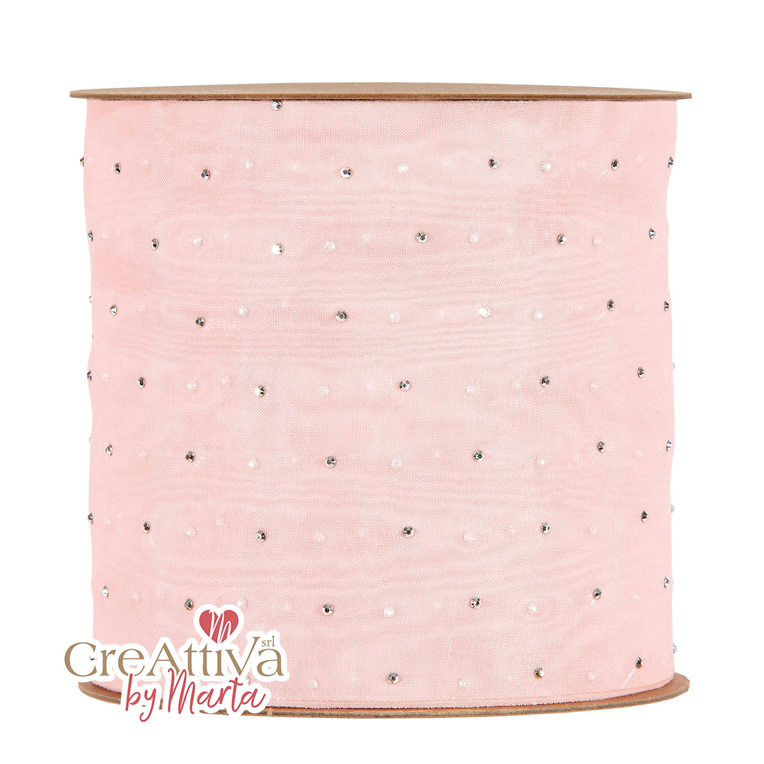 1 METRO NASTRO ORGANZA STRASS H.10CM - CRNSTU08