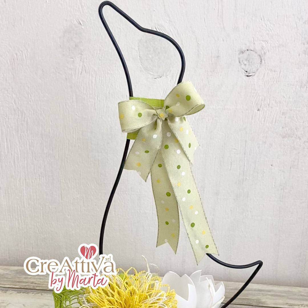 KIT GHIRLANDA OCA DA APPOGGIO CON FIORI IN NASTRO RETE - CRKIT480 - immagine 2