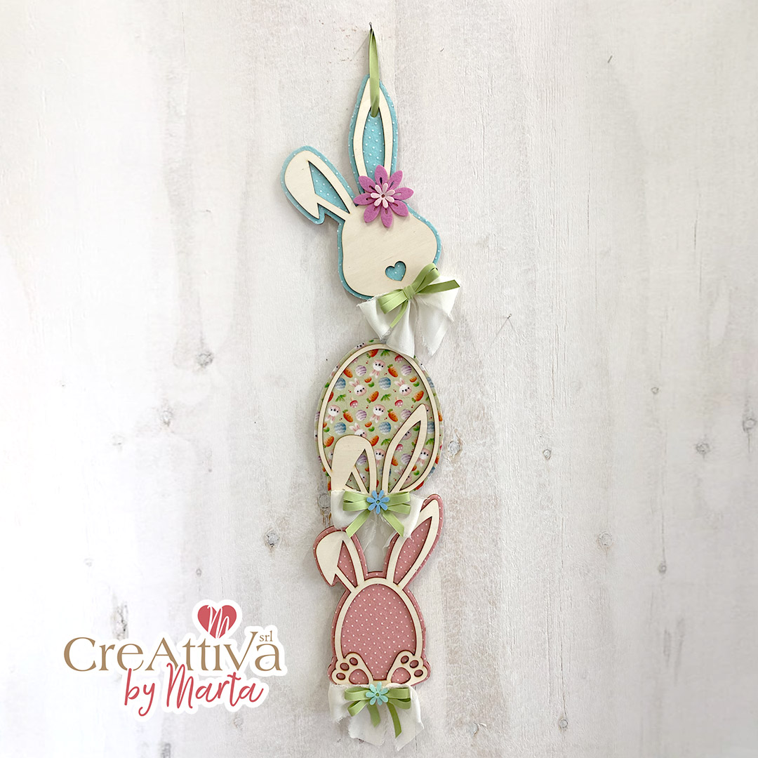 KIT TRIS EASYWOOD CONIGLIO CON PANNOLENCI MORBIDOSO - CRKIT481