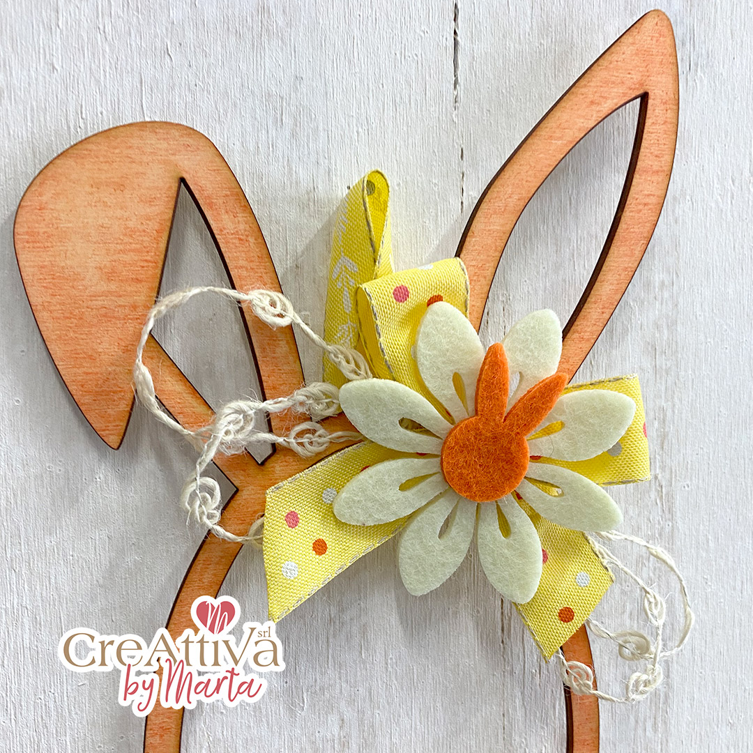 KIT CONIGLIETTO EASYWOOD CON NASTRI E DECORI- CRKIT482