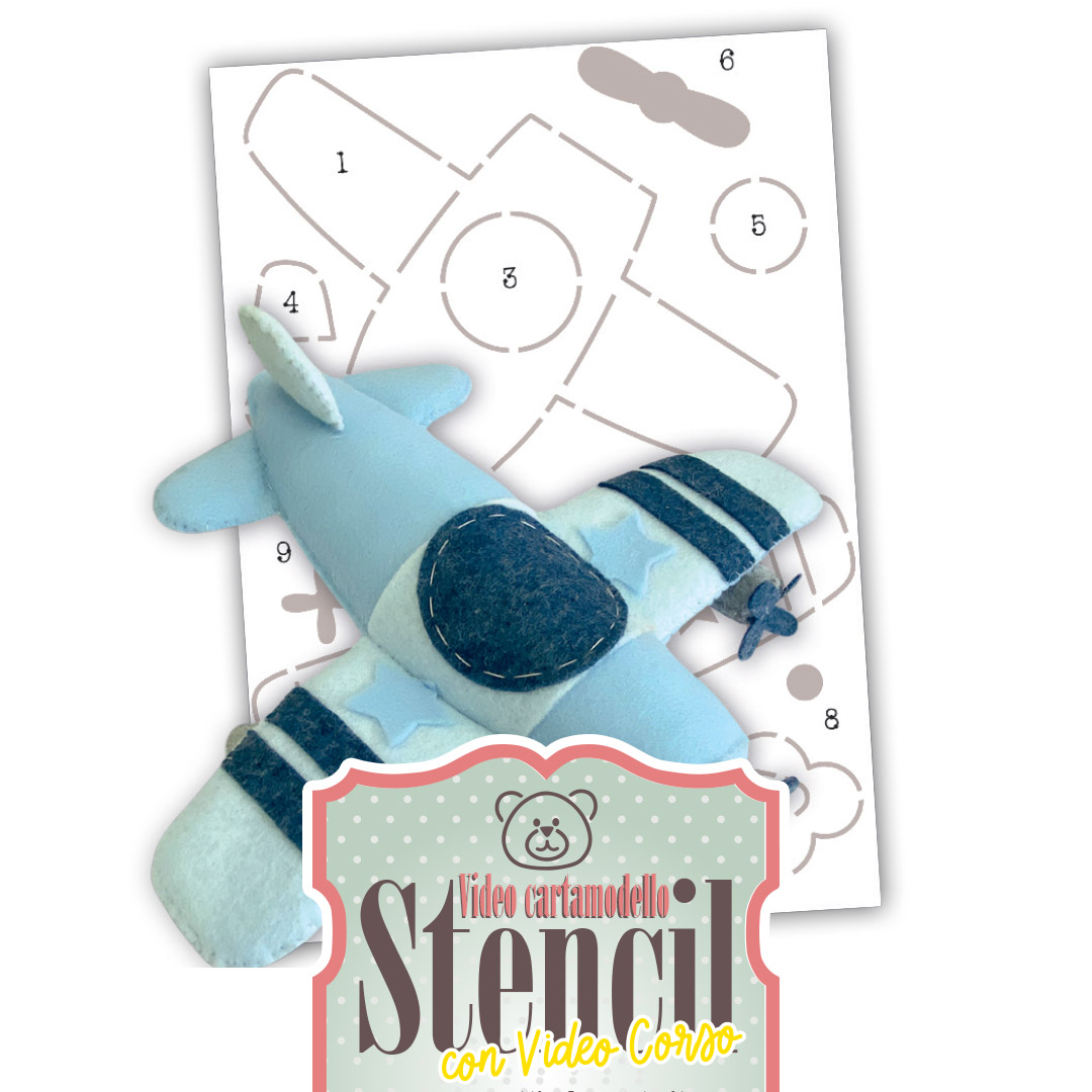 VIDEO CARTAMODELLO STENCIL L'AEREOPLANO - CRVST003