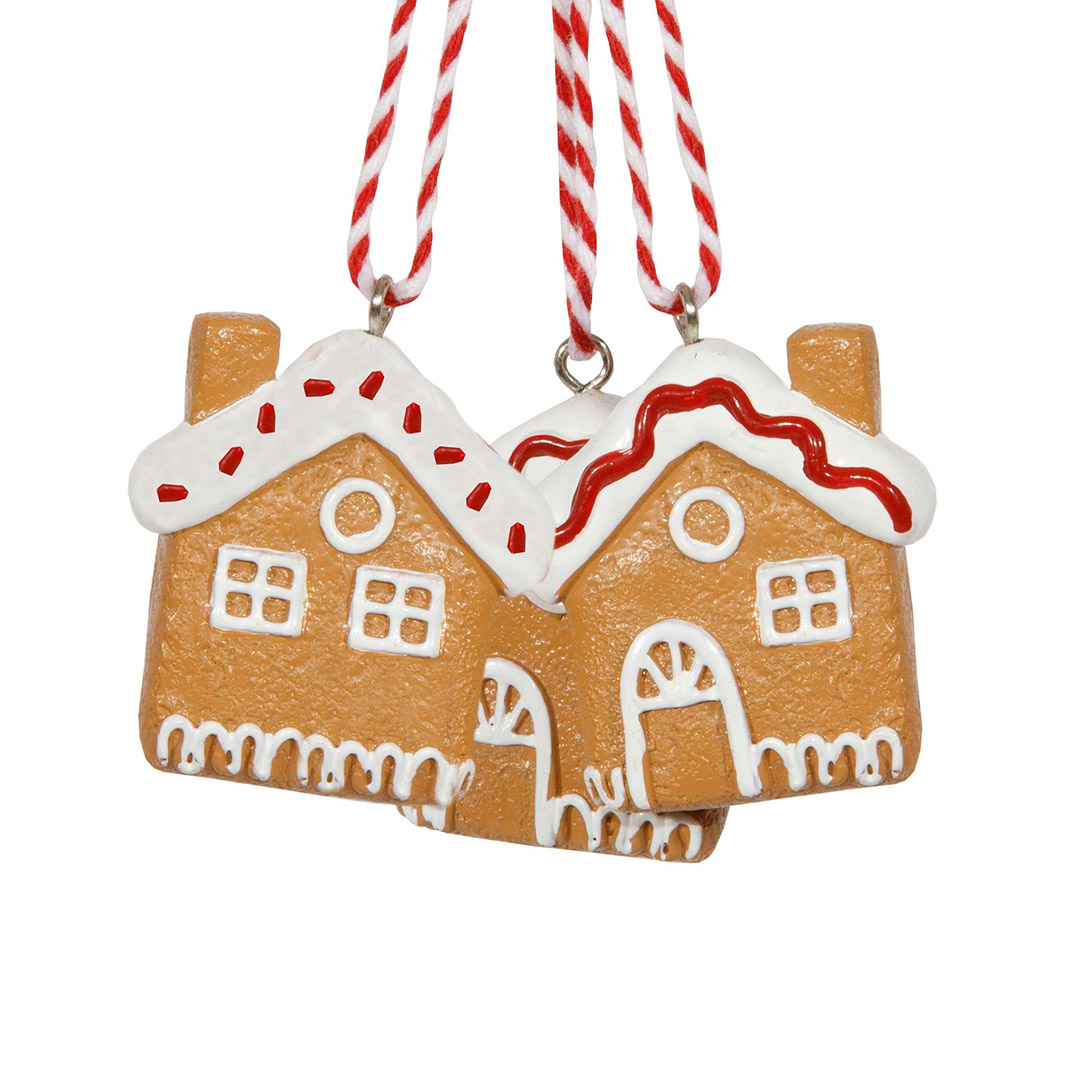 Decorazioni natalizie casette pan di zenzero appese