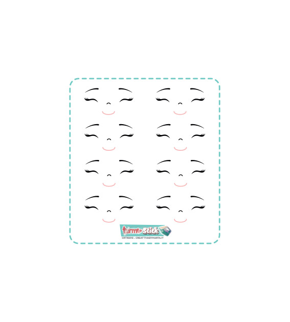 termostick bambola 3 3 set viso medio largo 6,4 cm circa crtrs018