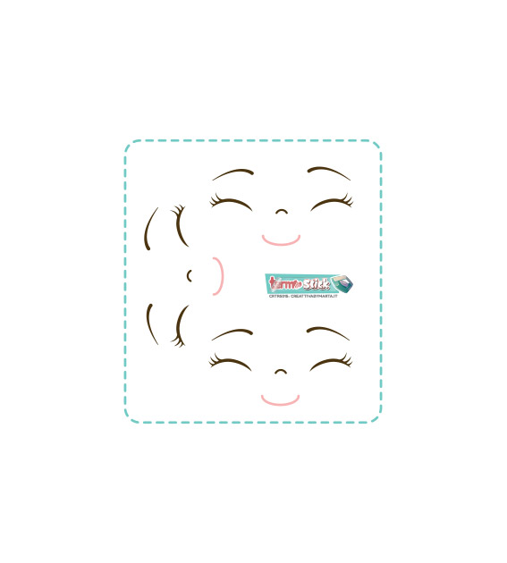 termostick bambola 3 3 set viso medio largo 6,4 cm circa crtrs018