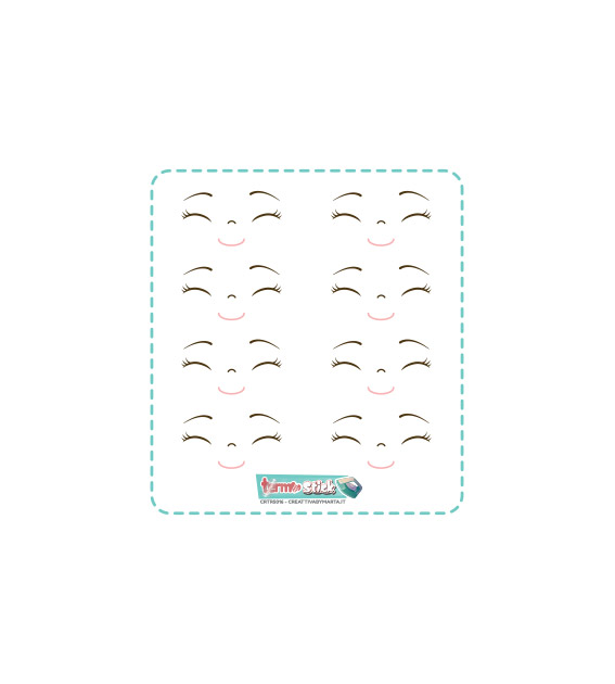 termostick bambola 3 3 set viso medio largo 6,4 cm circa crtrs018