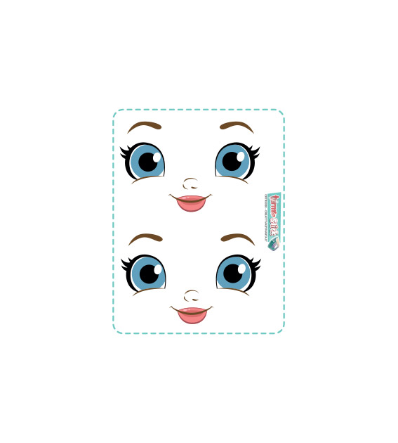 termostick bambola 3 3 set viso medio largo 6,4 cm circa crtrs018