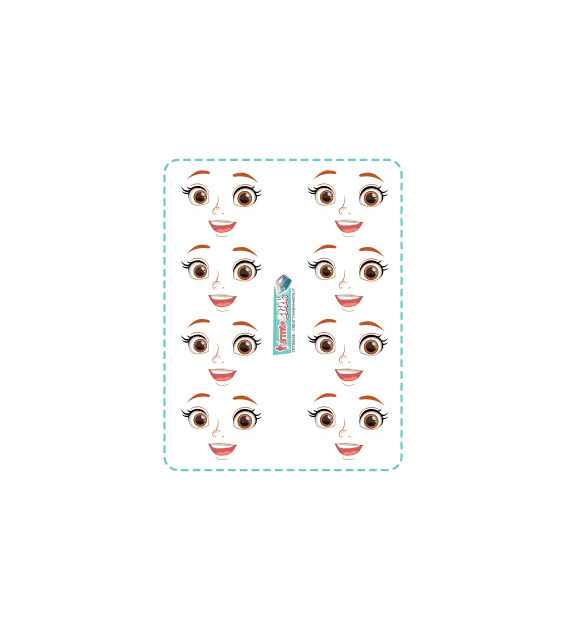 termostick bambola 3 3 set viso medio largo 6,4 cm circa crtrs018