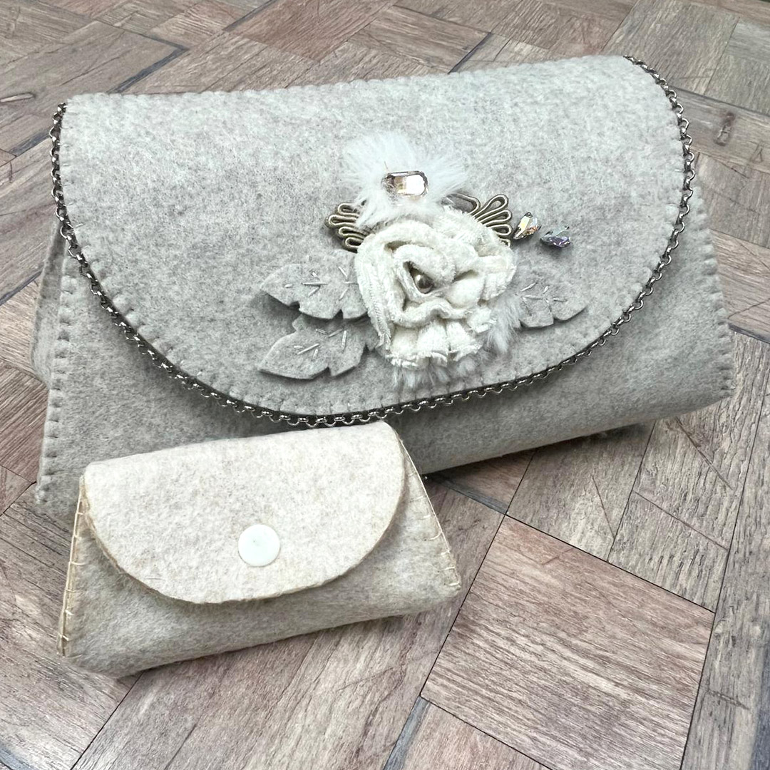 kit borsa flap e porta monete senza formastencil easywood crkit574