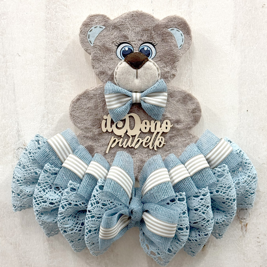 kit crafty twist orsetto in pellicciotto e pizzo inamidato crkit590